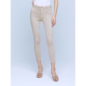 New L'agence Margot High-Rise Skinny Jeans Stretch Denim Biscuit Size 32